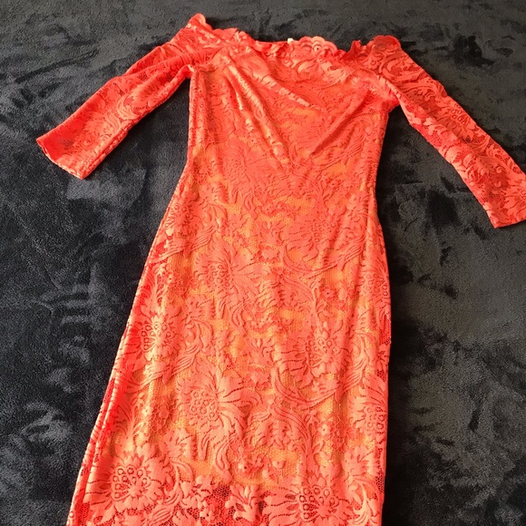 Off The Shoulder Lace Cocktail Dress - Picture 1 of 6